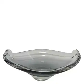Sea Glasbruk? Swedish Grey + White Glass Sculpture Bowl