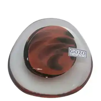 Gozo Maltese Red + Black Glass Paperweight - Labelled