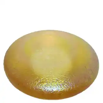 Heron Glass Amber Iridescent Pebble Paperweight