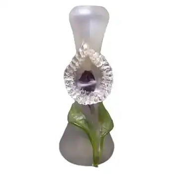 Art Nouveau 1900's Kralik Green/Purple/White Glass Vase