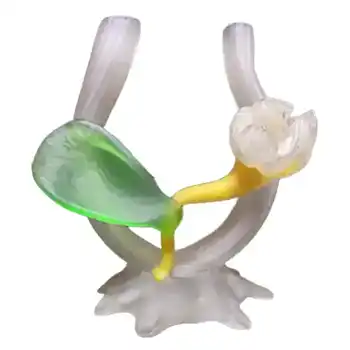 Art Nouveau 1900's Kralik Glass Applied Flower Vase