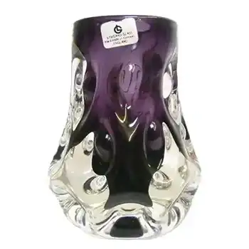 Liskeard 1970's Purple Glass "Knobbly" Vase by Jim Dyer
