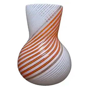 Aureliano Toso/Dino Martens Mezza Filigrana Glass Vase