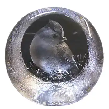 Mats Jonasson #9206 Glass Paperweight Bird Sculpture - Signed