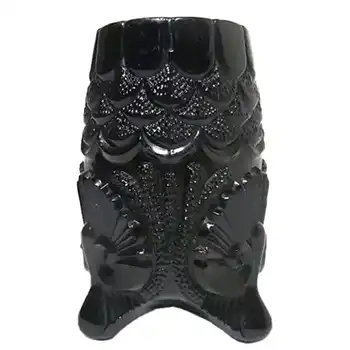 Antique Davidson 1890's Victorian Black Milk Glass Vase