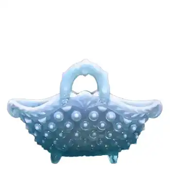 Henry Greener 1900's Victorian Blue Pearline Glass Bowl