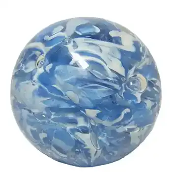 Langham Blue + White Glass Paperweight/Paper Weight