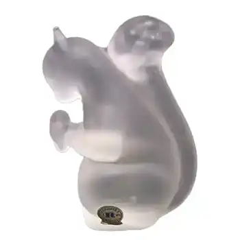 Reijmyre Swedish Glass Squirrel Paperweight - Labelled