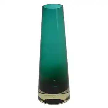 Riihimaki #1364 Riihimaen Lasi Oy Green Glass Vase - Marked
