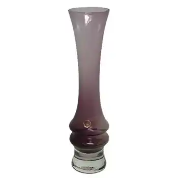 Sea Glasbruk 1960s Swedish Purple Glass Vase - Labelled