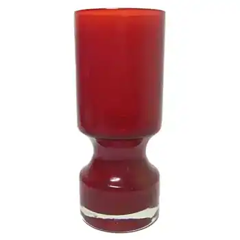 Alsterfors #AV229/16 Scandinavian Red Cased Glass 6.5" Vase