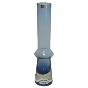 Aseda Swedish Blue Glass Vase by Bo Borgstrom #B5/132 - Label