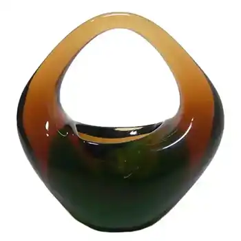 Skrdlovice #6240 Czech Glass Sculpture Bowl by Jan Beránek