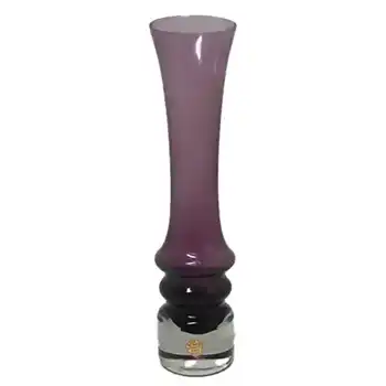 Sea Glasbruk 1970s Swedish Purple Glass Vase - Labelled