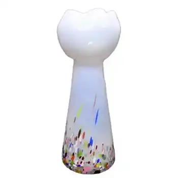 Kralik Czech Opaline/Opalescent Spatter Glass Vase