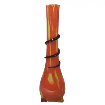 Czech / Bohemian 1930's Orange & Yellow Spatter Glass Vase