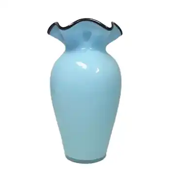 1930's Bohemian Retro Blue & Black Tango Glass Vase