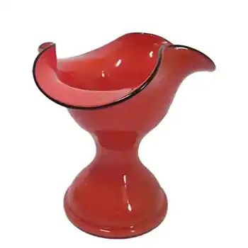 1930's Bohemian Retro Red & Black Tango Glass Vase