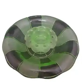 Walther Art Deco Uranium Glass 'Gorlitz' Bowl & Frog