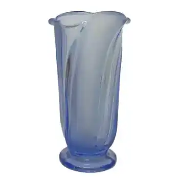 1930s Walther & Söhne Art Deco Blue Glass 'Primus' Vase