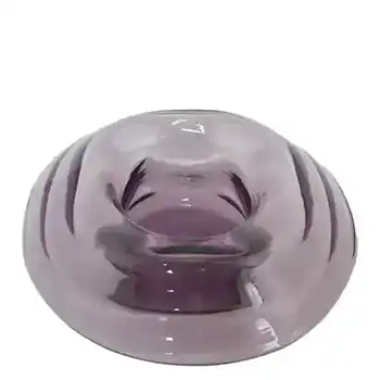 Thomas Webb Amethyst Glass 'Venetian Ripple' Posy Bowl - Marked