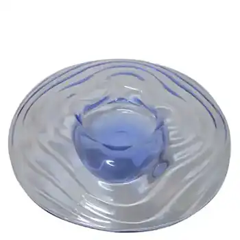 Thomas Webb Blue Glass 'Venetian Ripple' Vase - Marked