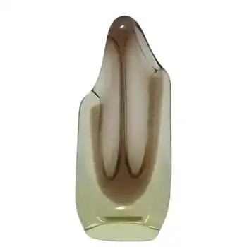 Zelezny Brod Sklo (ZBS) Czech Amber Glass Vase