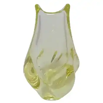 Zelezny Brod Sklo Czech Yellow Citrine Glass Vase