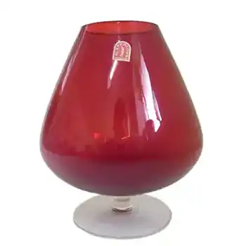 Alsterfors Swedish Red Vase/Brandy Glass - Labelled