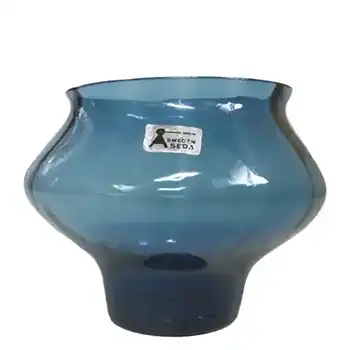 Aseda #6620 Swedish 1970's Blue Glass Vase - Labelled