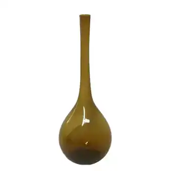 Aseda Large Swedish Amber Glass Bottle Vase - Labelled