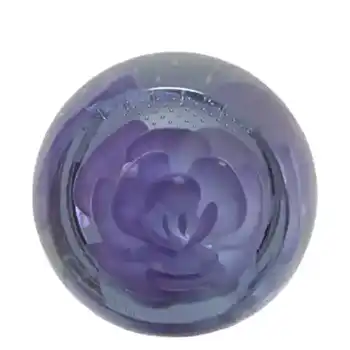 Caithness Glass "Lavendar" Paperweight - Signed + Boxed