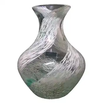 Caithness #4158 Turquoise & White Glass 'Rondo' Posy Vase