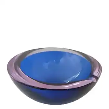 Cenedese Murano Signed Neodymium / Alexandrite Glass Geode Bowl