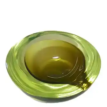 Cenedese Murano Labelled Uranium Green Glass Geode Bowl