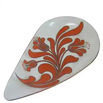 Chance Bros Orange Glass Canterbury Plate/Dish 1971