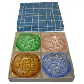 Boxed Set of Jablonecke Sklarny Bowls by Václav Hanuš