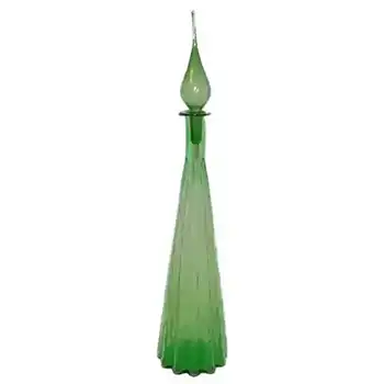 Empoli Huge Italian Green Glass Decorative 'Genie' Bottle