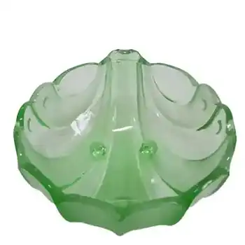Stölzle #19510 Czech Art Deco 1930's Green Glass Bowl