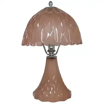 Davidson Art Deco Pink Glass Good Companion Table Lamp