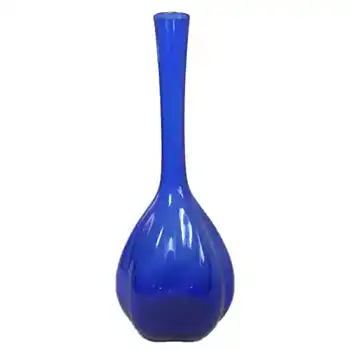 Elme Scandinavian Blue Uncased Glass "Melon-Form" Vase