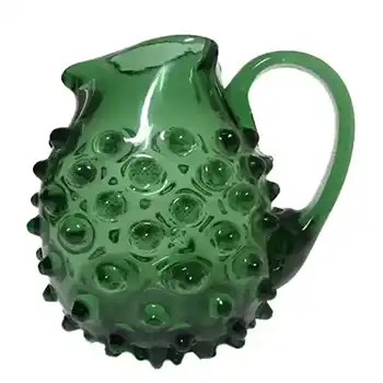Empoli Verde Italian Green Glass Spikey Seed Pod Jug / Pitcher