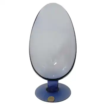 Flygsfors Swedish Blue Glass Candle Holder - Labelled