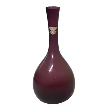 Gullaskruf/Arthur Percy Swedish Purple Glass Vase - Label