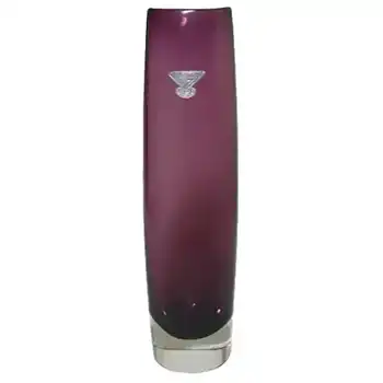 Gullaskruf Swedish Purple Cased Glass Vase - Labelled