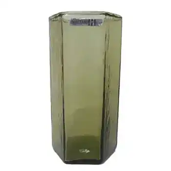 Hadeland Scandinavian 70's Green Glass Vase - Labelled