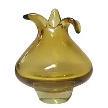 Harrachov Czech Large Amber Cased Glass Vase