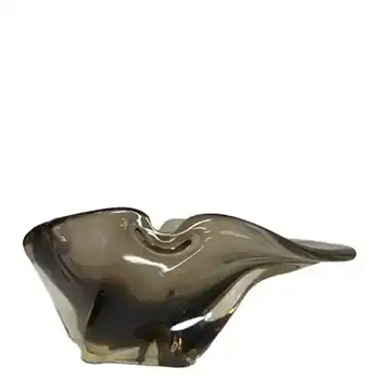Harrachov Czech Smoky Glass Sculpture Bowl #5/3576