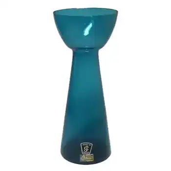 Lindshammar 60s Swedish Blue Glass Vase by Gunnar Ander