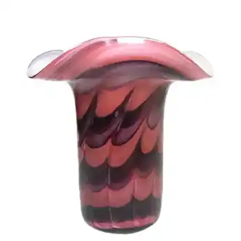 Mtarfa Organic Pink, Purple & White Glass Vase - Signed